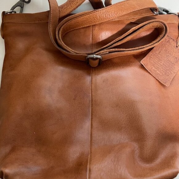 NEW Latico Leather Cognac Jagger Studded Crossbody Tote - Picture 2 of 10